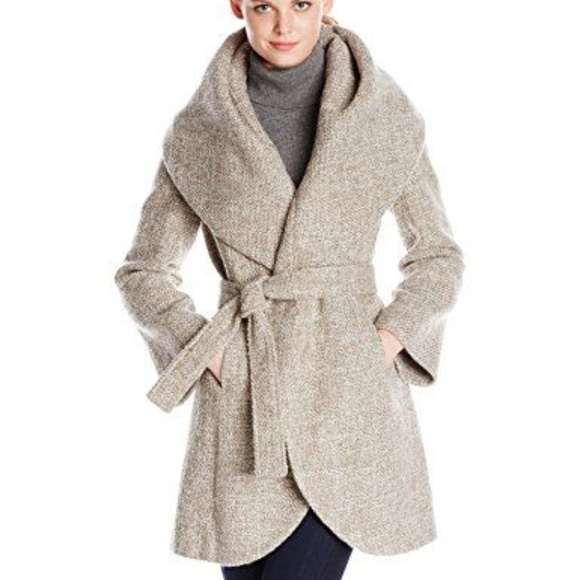 tweed wrap coat